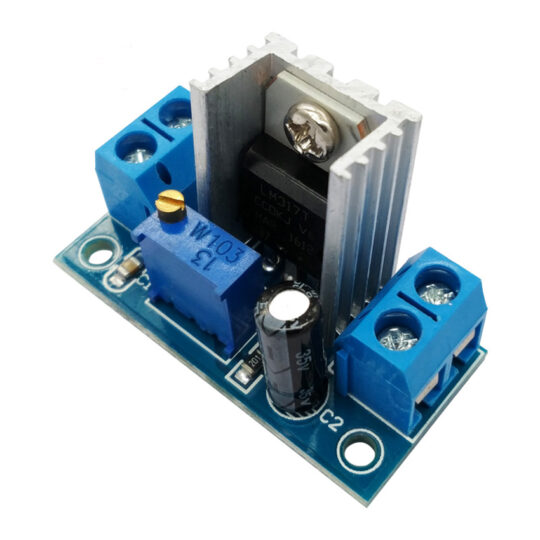 LM317 DC-DC Converter Buck Step Down Module. Output Current: 1.5A (minimum), 2.2A (typ). Input and output voltage difference (VI-VO): 40Vdc (max).