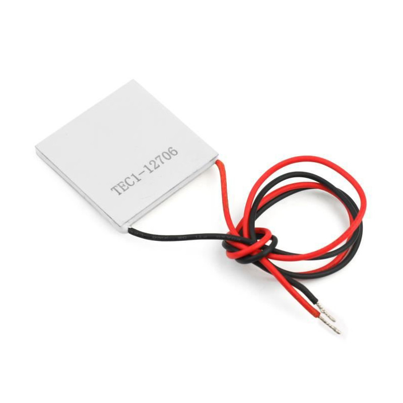 Ce module thermoélectrique Peltier permet d’obtenir un refroidissement allant jusqu’à une différence de température de 67°C, simplement en l'alimentant en 12 V. Sa forme plate permet de le coller sur toute surface devant être refroidie.