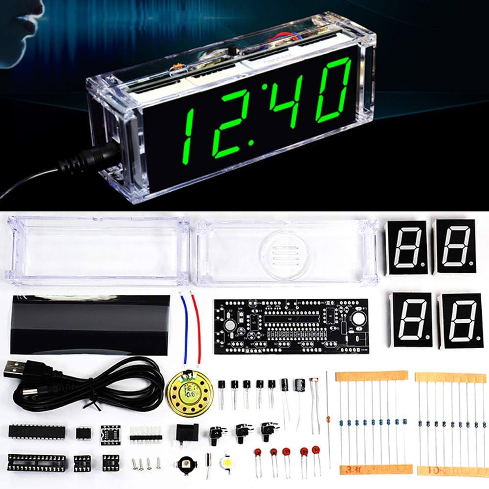diy green led electronique microcontroleur DIGITAL CLOCK WITH TALKING CLOCK